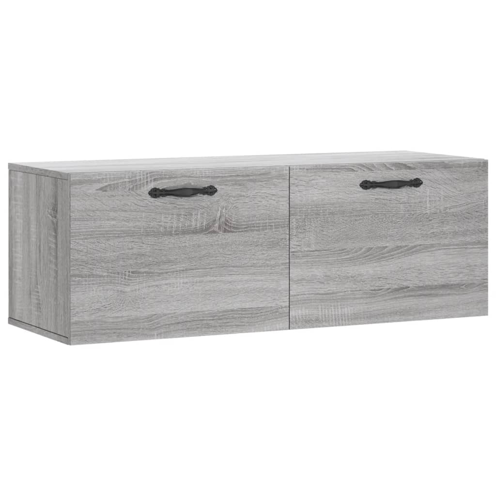 vidaXL Wandkast 100x36,5x35 cm bewerkt hout grijs sonoma eikenkleurig