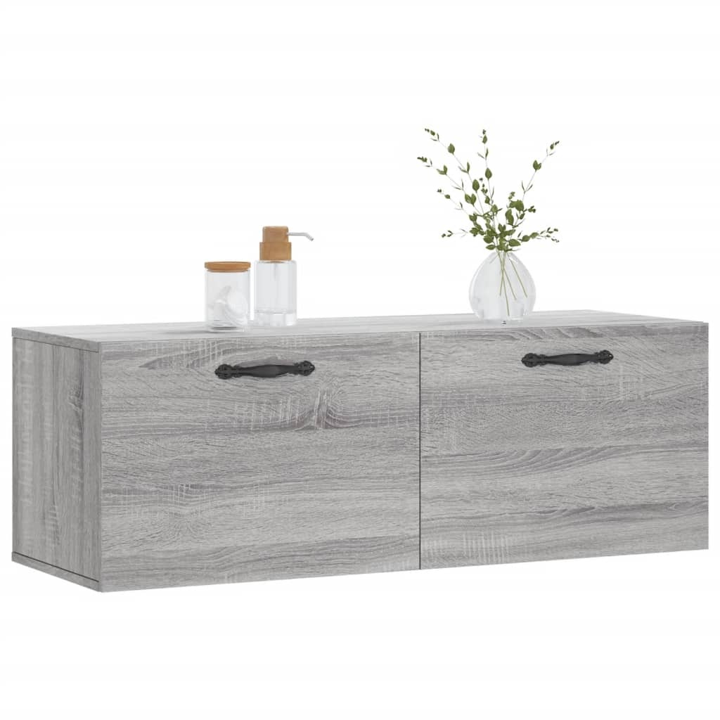 vidaXL Wandkast 100x36,5x35 cm bewerkt hout grijs sonoma eikenkleurig