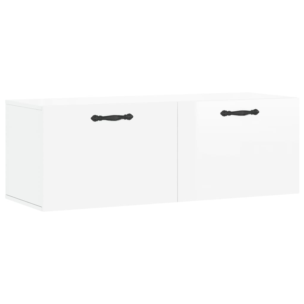 VidaXL Wandkast 100x36,5x35 cm bewerkt hout hoogglans wit