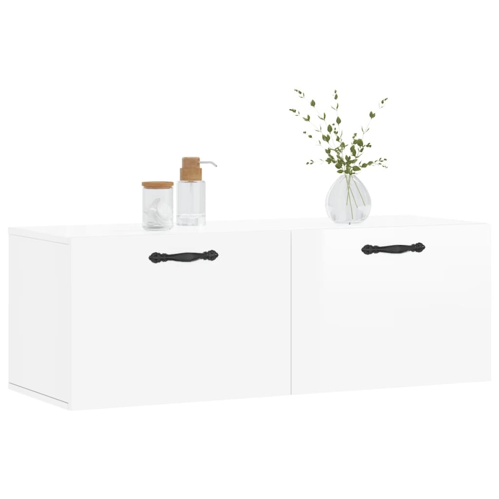 VidaXL Wandkast 100x36,5x35 cm bewerkt hout hoogglans wit