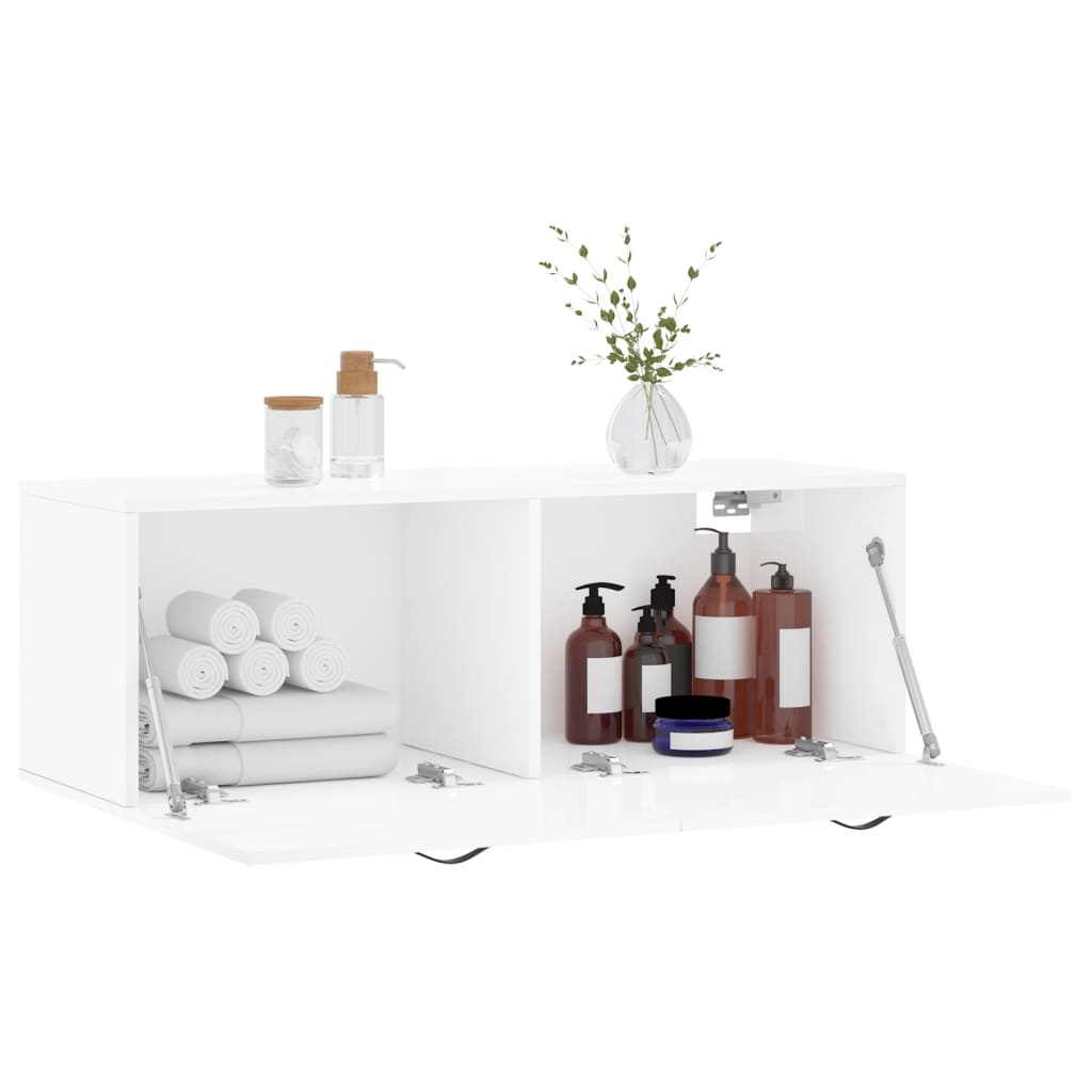 VidaXL Wandkast 100x36,5x35 cm bewerkt hout hoogglans wit