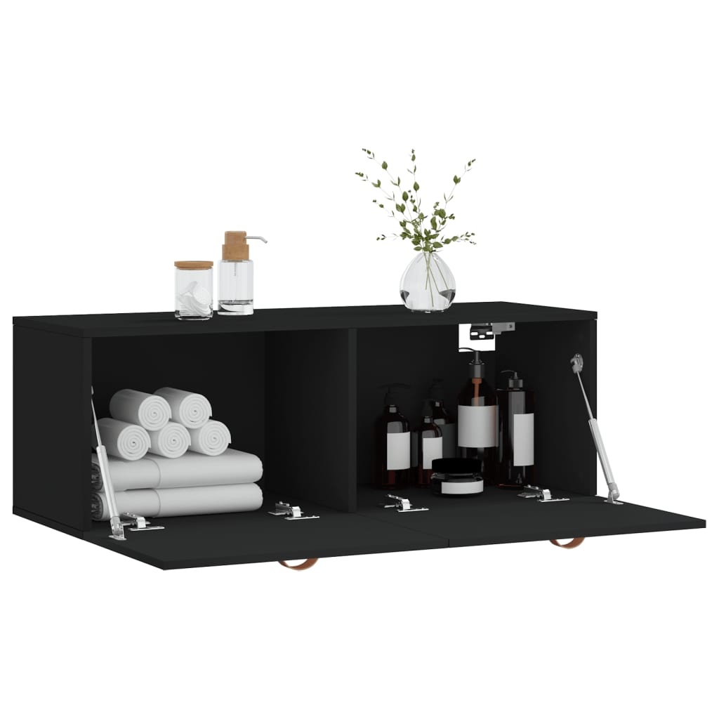 VidaXL Wandkast 100x36,5x35 cm bewerkt hout zwart
