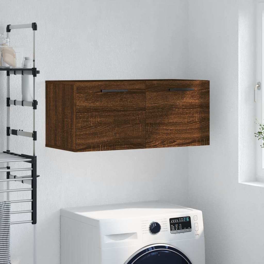 VidaXL Wandkast 80x36,5x35 cm bewerkt hout bruineikenkleurig