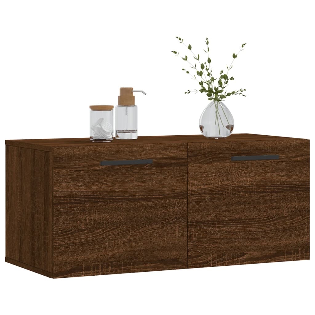 VidaXL Wandkast 80x36,5x35 cm bewerkt hout bruineikenkleurig