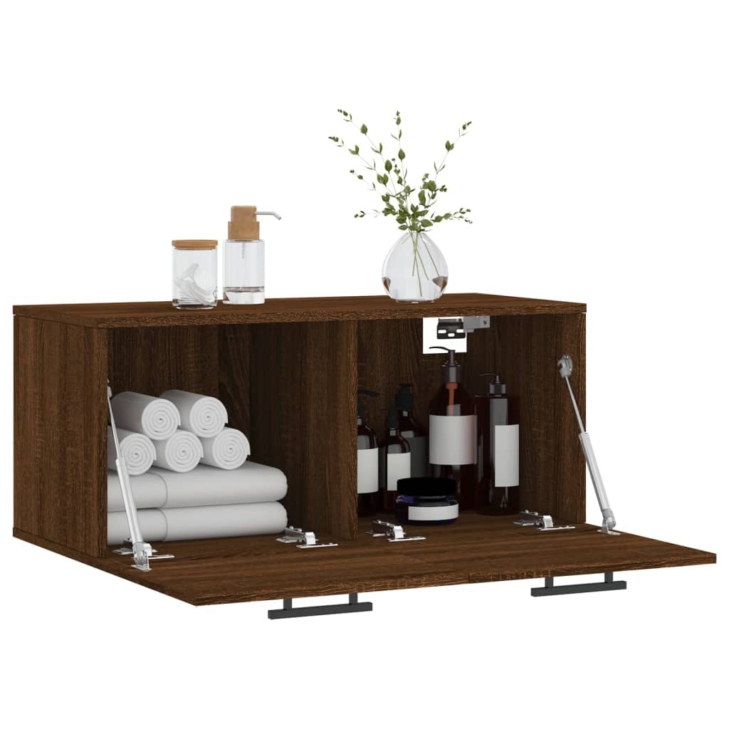 VidaXL Wandkast 80x36,5x35 cm bewerkt hout bruineikenkleurig