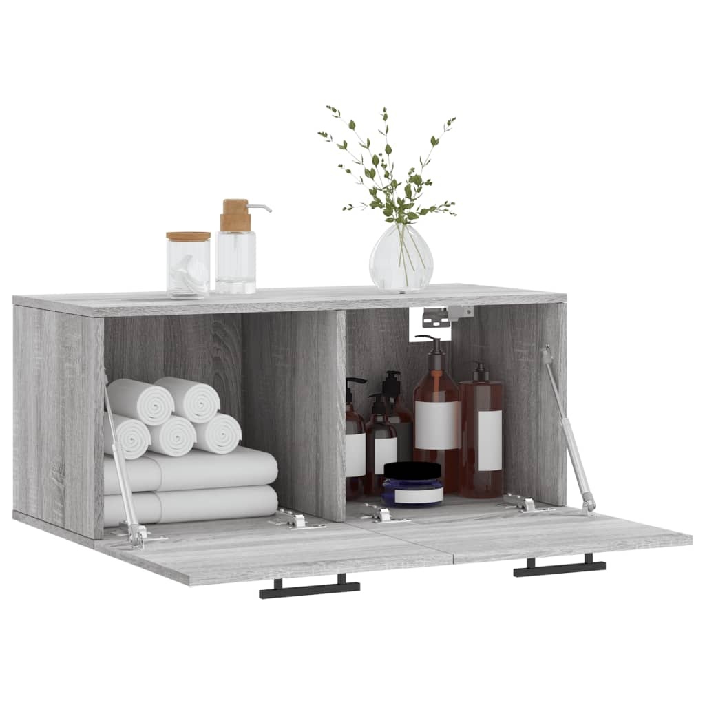 VidaXL Wandkast 80x36,5x35 cm bewerkt hout grijs sonoma eikenkleurig