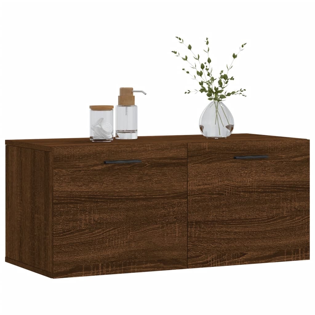VidaXL Wandkast 80x36,5x35 cm bewerkt hout bruineikenkleurig