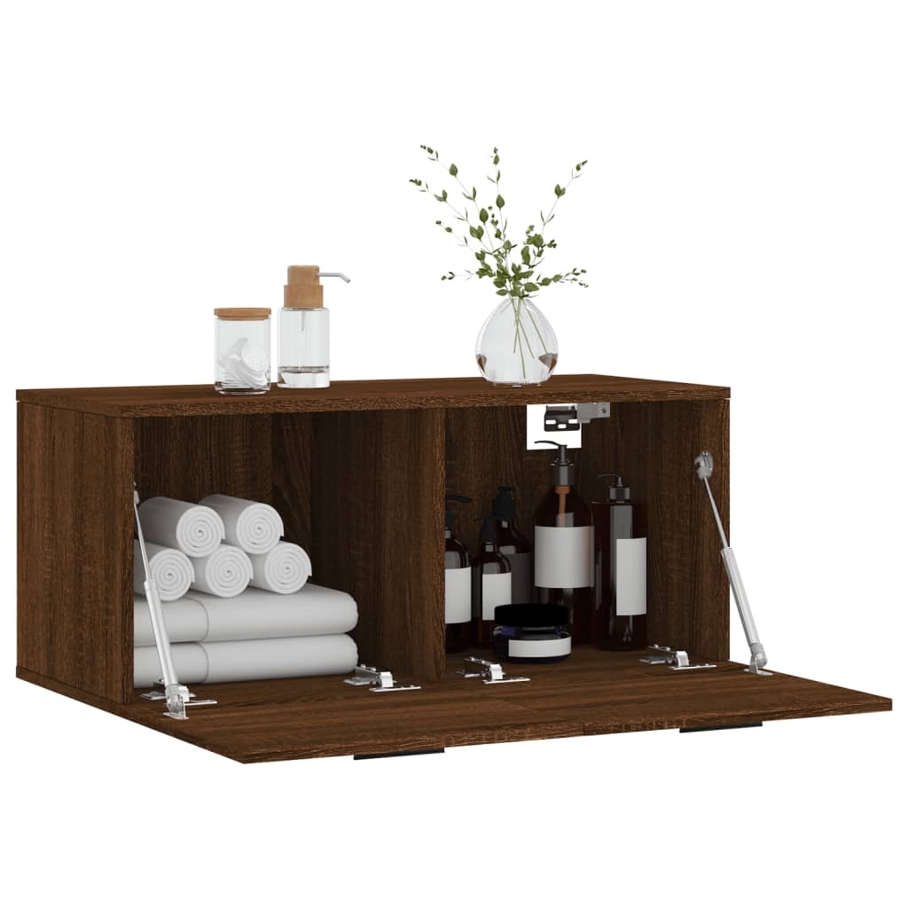 VidaXL Wandkast 80x36,5x35 cm bewerkt hout bruineikenkleurig
