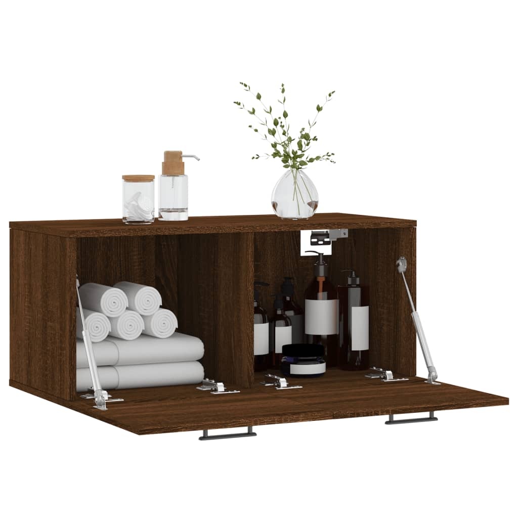 VidaXL Wandkast 80x36,5x35 cm bewerkt hout bruineikenkleurig