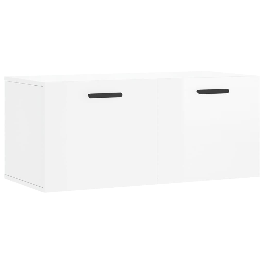 VidaXL Wandkast 80x36,5x35 cm bewerkt hout hoogglans wit