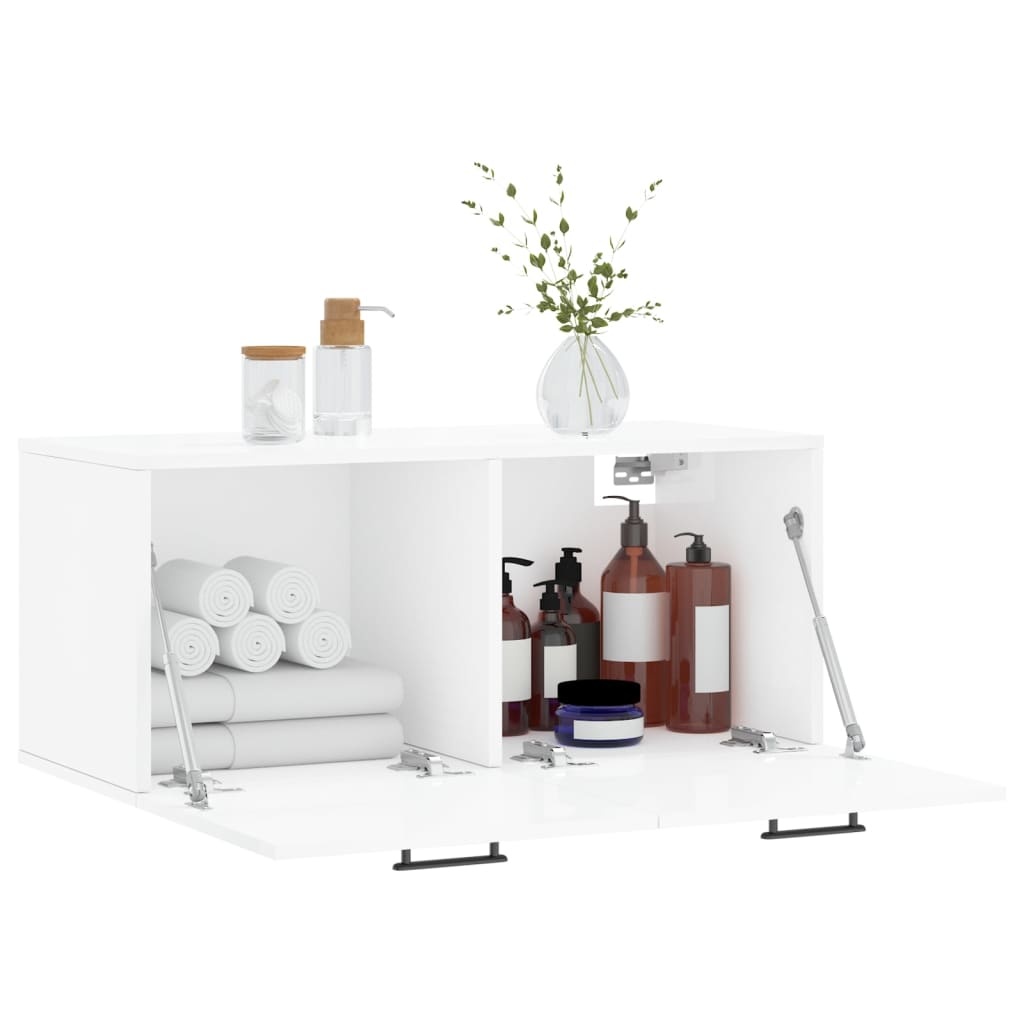 VidaXL Wandkast 80x36,5x35 cm bewerkt hout hoogglans wit