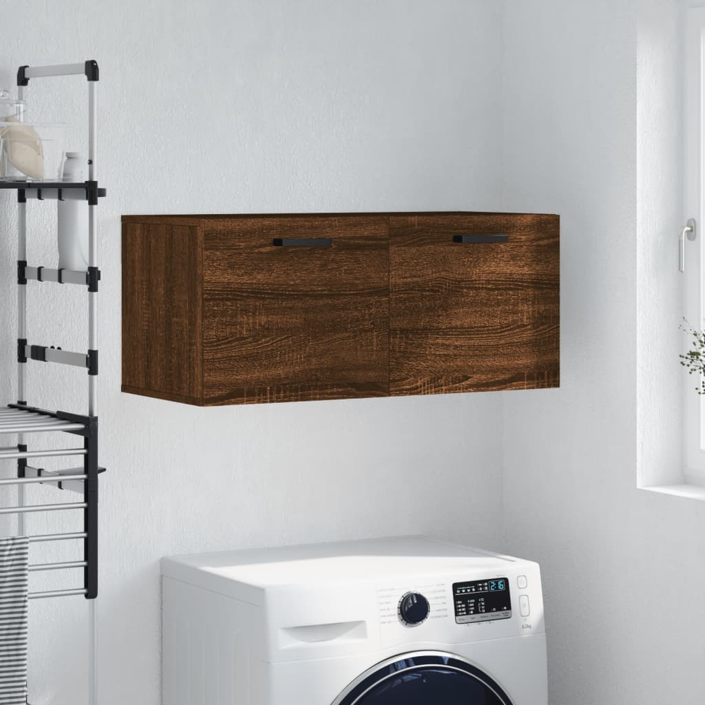VidaXL Wandkast 80x36,5x35 cm bewerkt hout bruineikenkleurig