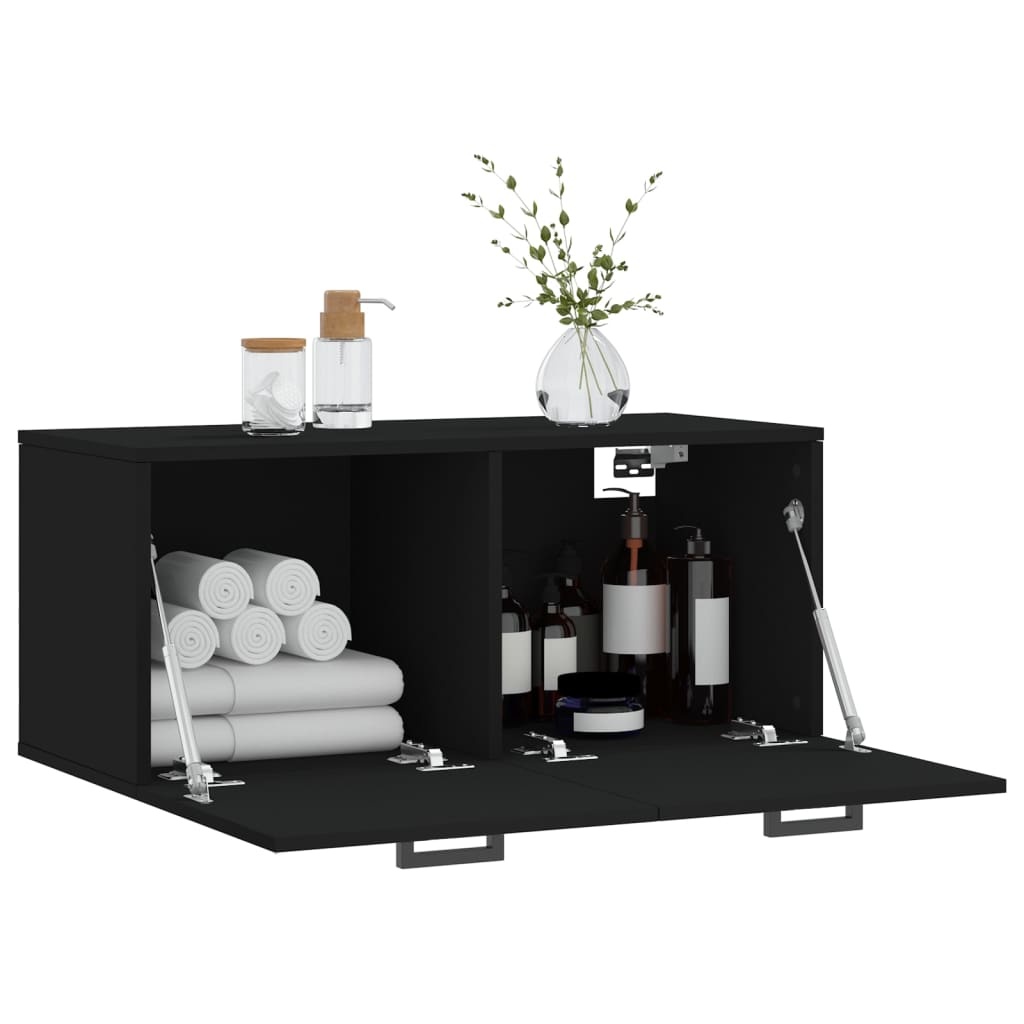 VidaXL Wandkast 80x36,5x35 cm bewerkt hout zwart