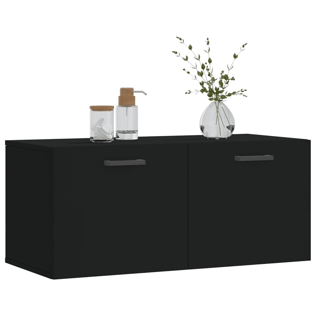VidaXL Wandkast 80x36,5x35 cm bewerkt hout zwart