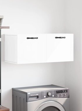 VidaXL Wandkast 80x36,5x35 cm bewerkt hout hoogglans wit