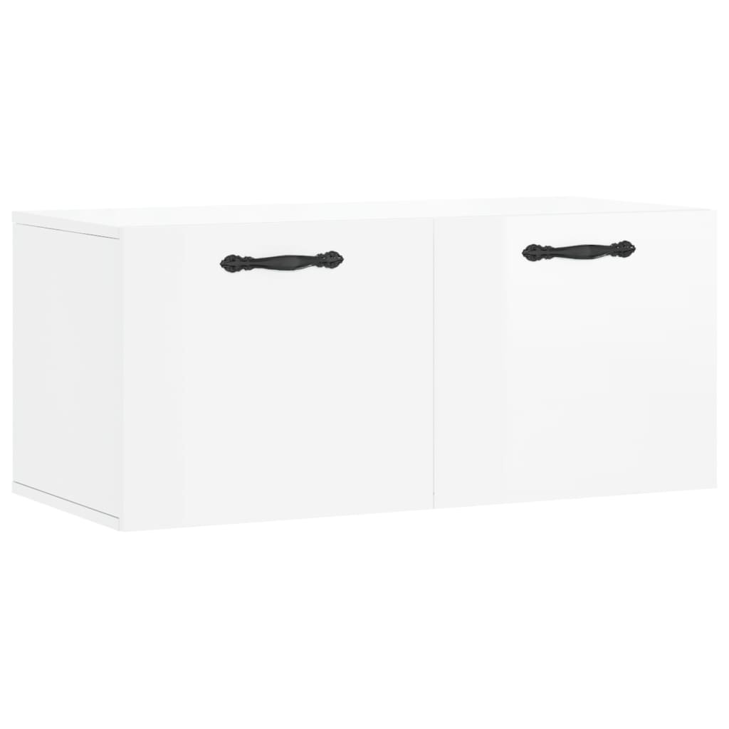 VidaXL Wandkast 80x36,5x35 cm bewerkt hout hoogglans wit