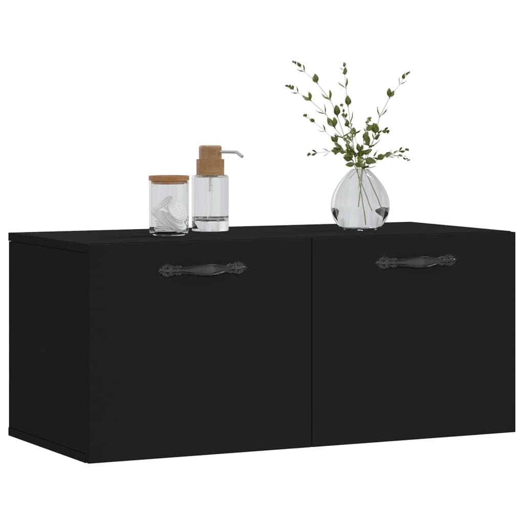 VidaXL Wandkast 80x36,5x35 cm bewerkt hout zwart