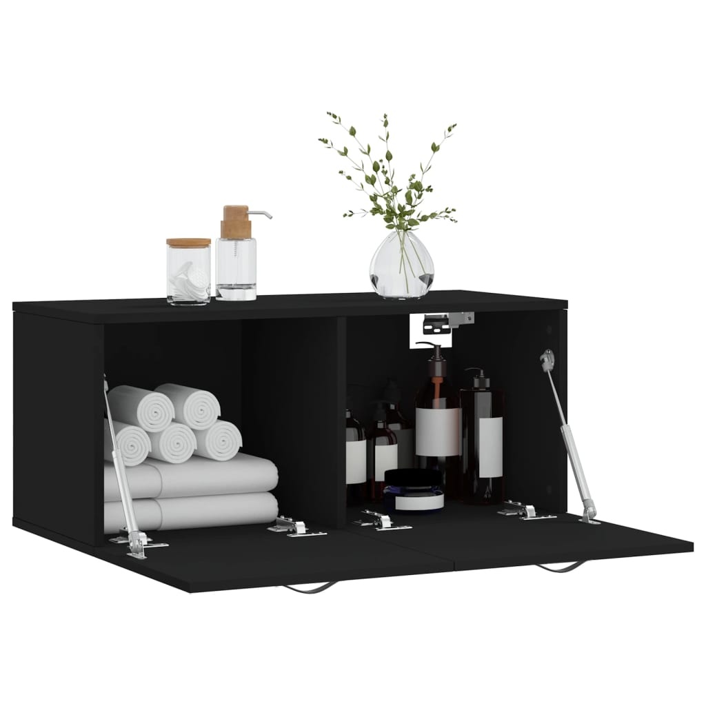 VidaXL Wandkast 80x36,5x35 cm bewerkt hout zwart