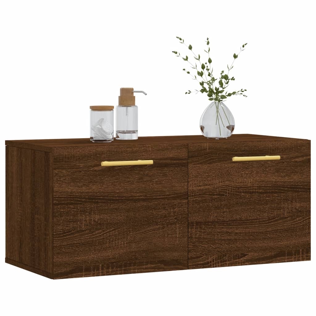 VidaXL Wandkast 80x36,5x35 cm bewerkt hout bruineikenkleurig