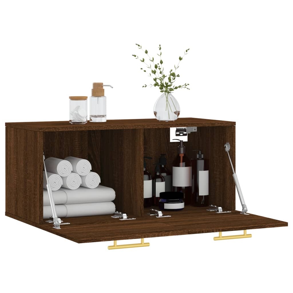 VidaXL Wandkast 80x36,5x35 cm bewerkt hout bruineikenkleurig