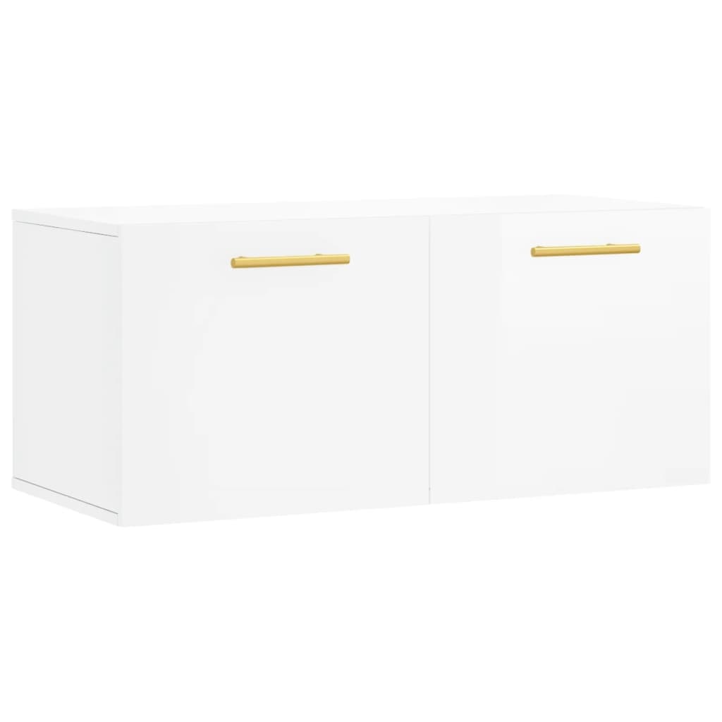 VidaXL Wandkast 80x36,5x35 cm bewerkt hout hoogglans wit
