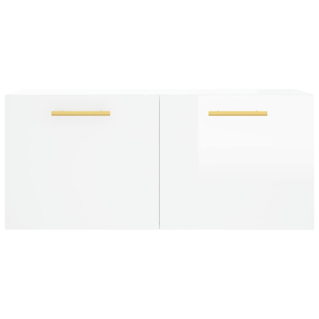 VidaXL Wandkast 80x36,5x35 cm bewerkt hout hoogglans wit