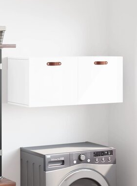 VidaXL Wandkast 80x36,5x35 cm bewerkt hout hoogglans wit