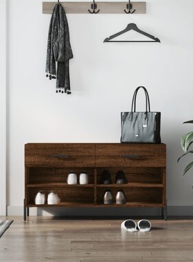 VidaXL Schoenenbank 102x35x55 cm bewerkt hout sonoma eikenkleurig