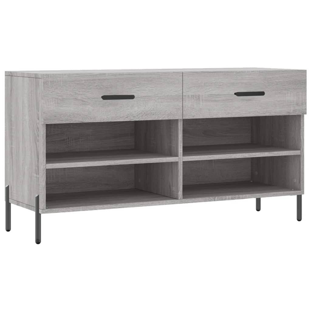 VidaXL Schoenenbank 102x35x55 cm bewerkt hout grijs sonoma eikenkleur