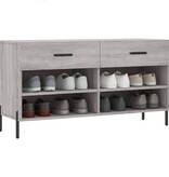 VidaXL Schoenenbank 102x35x55 cm bewerkt hout grijs sonoma eikenkleur