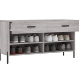 VidaXL Schoenenbank 102x35x55 cm bewerkt hout grijs sonoma eikenkleur