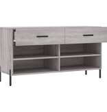 VidaXL Schoenenbank 102x35x55 cm bewerkt hout grijs sonoma eikenkleur