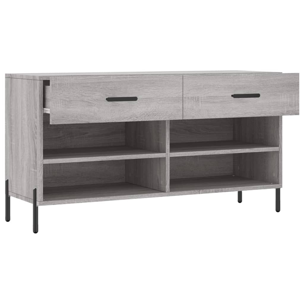 VidaXL Schoenenbank 102x35x55 cm bewerkt hout grijs sonoma eikenkleur