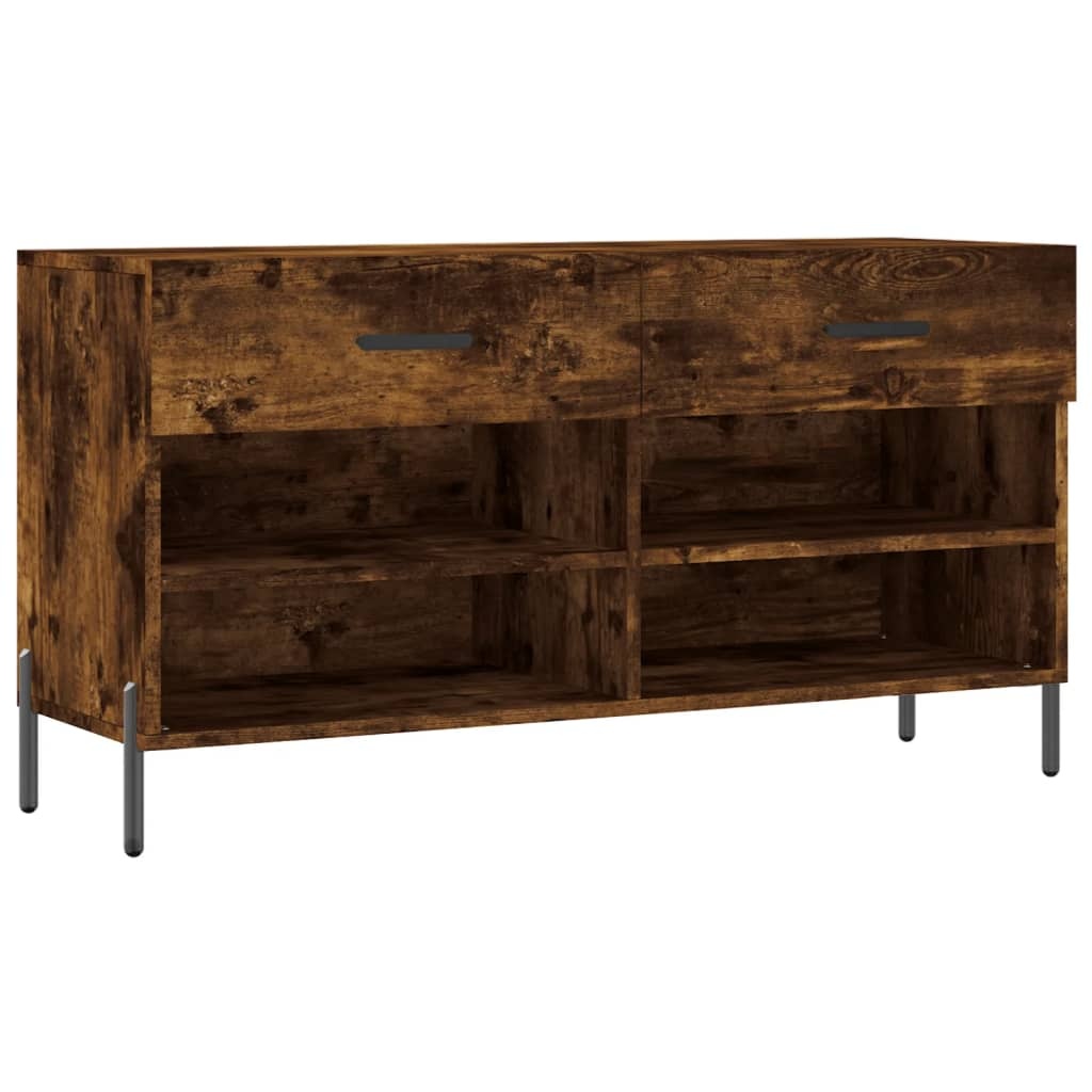 VidaXL Schoenenbank 102x35x55 cm bewerkt hout gerookt eikenkleurig