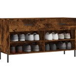 VidaXL Schoenenbank 102x35x55 cm bewerkt hout gerookt eikenkleurig