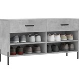 VidaXL Schoenenbank 102x35x55 cm bewerkt hout betongrijs