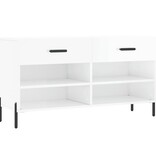 VidaXL Schoenenbank 102x35x55 cm bewerkt hout hoogglans wit