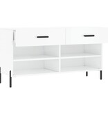 VidaXL Schoenenbank 102x35x55 cm bewerkt hout hoogglans wit