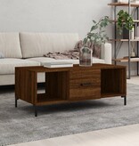 VidaXL Salontafel 102x50x40 cm bewerkt hout bruineikenkleurig