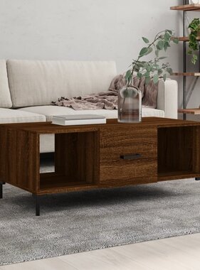 VidaXL Salontafel 102x50x40 cm bewerkt hout bruineikenkleurig