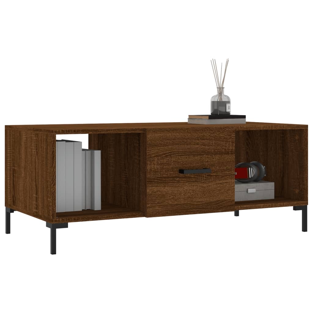 VidaXL Salontafel 102x50x40 cm bewerkt hout bruineikenkleurig