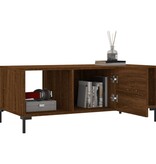 VidaXL Salontafel 102x50x40 cm bewerkt hout bruineikenkleurig