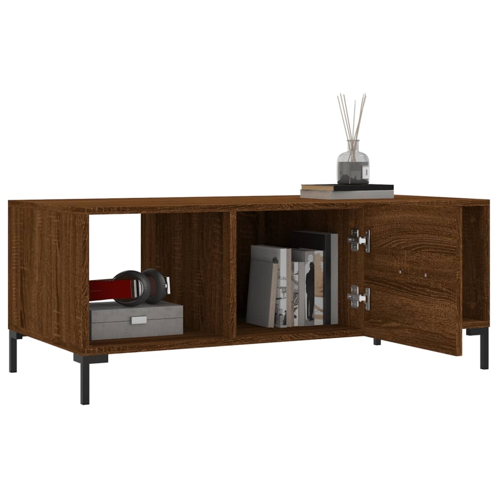 VidaXL Salontafel 102x50x40 cm bewerkt hout bruineikenkleurig