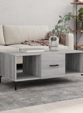 VidaXL Salontafel 102x50x40 cm bewerkt hout grijs sonoma eikenkleurig