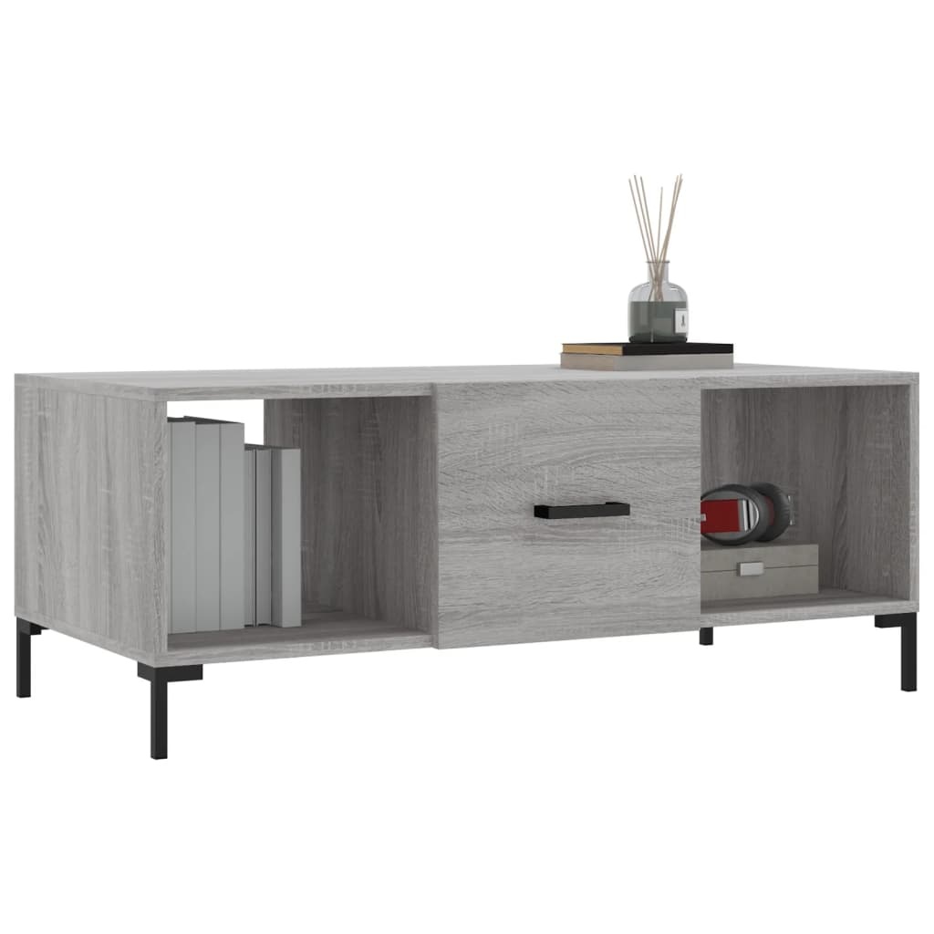VidaXL Salontafel 102x50x40 cm bewerkt hout grijs sonoma eikenkleurig
