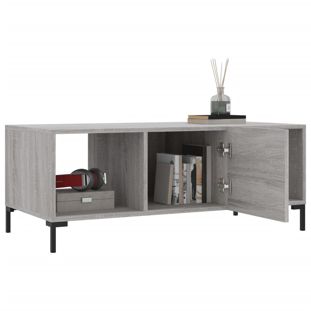 VidaXL Salontafel 102x50x40 cm bewerkt hout grijs sonoma eikenkleurig
