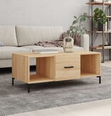 VidaXL Salontafel 102x50x40 cm bewerkt hout sonoma eikenkleurig