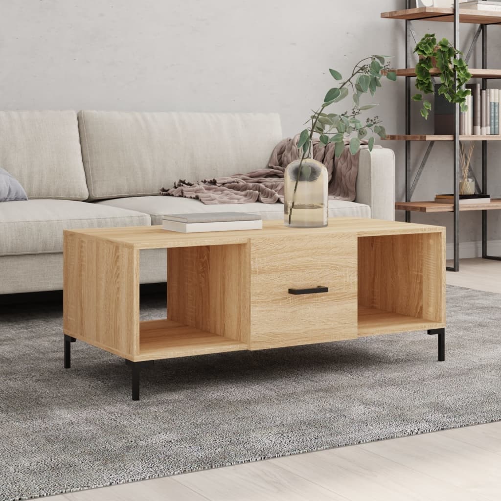 VidaXL Salontafel 102x50x40 cm bewerkt hout sonoma eikenkleurig