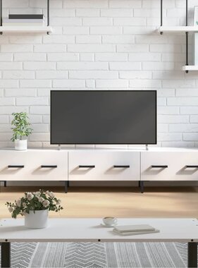 VidaXL Tv-meubel 150x36x30 cm bewerkt hout hoogglans wit