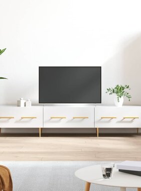 VidaXL Tv-meubel 150x36x30 cm bewerkt hout hoogglans wit